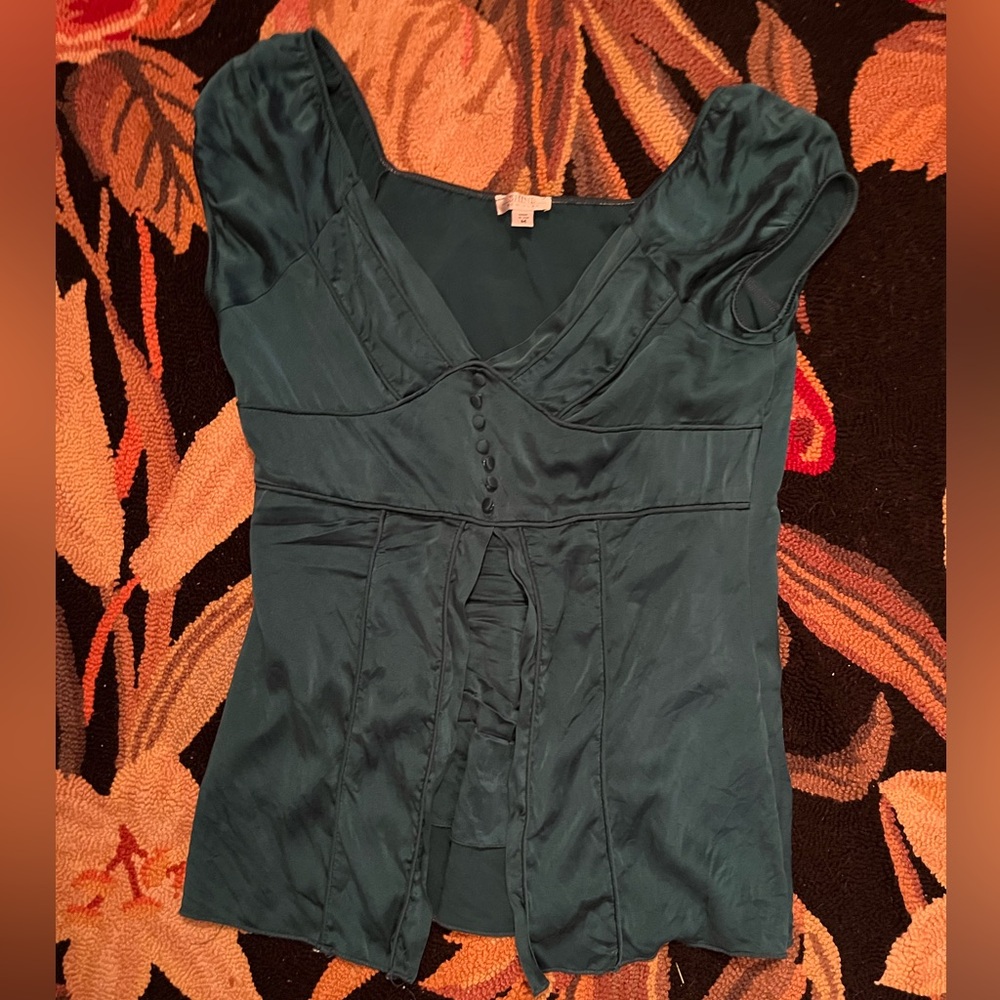 Elegant satin Green Women's Top